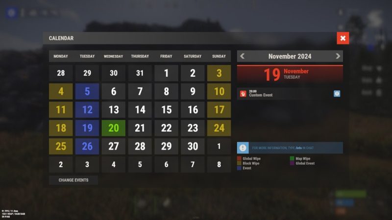 Wipe Schedule 2.0.29 · 服务器事件日历 · 游戏内编辑器-Biu腐蚀网