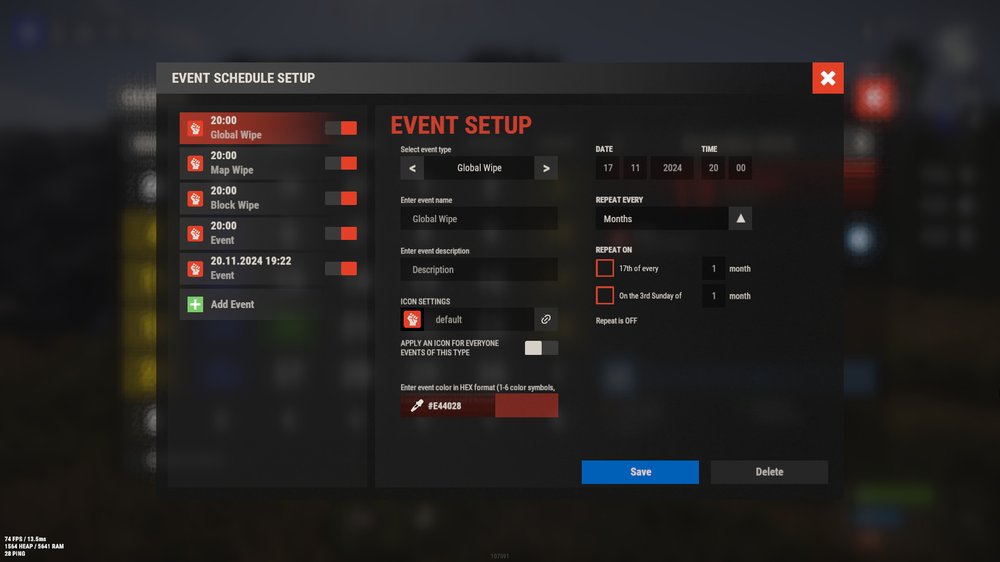 Wipe Schedule 2.0.29