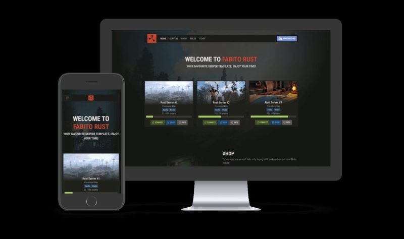 Website Template – Outpost 1.1.2 · Rust 风格网站模板-Biu腐蚀网