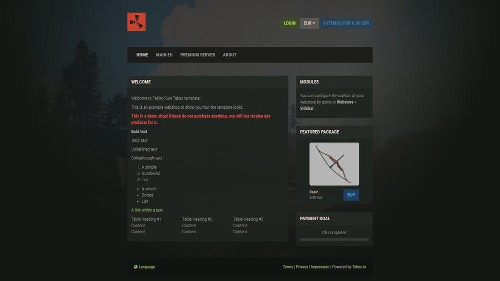 Tebex Template - Outpost 1.2.0