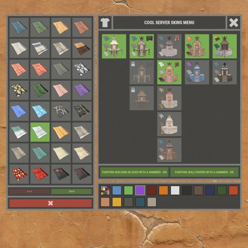 Rust 建筑皮肤菜单 XBuildingSkinMenu · 整栋房子一键刷皮肤 · 锤子敲击换色-Biu腐蚀网