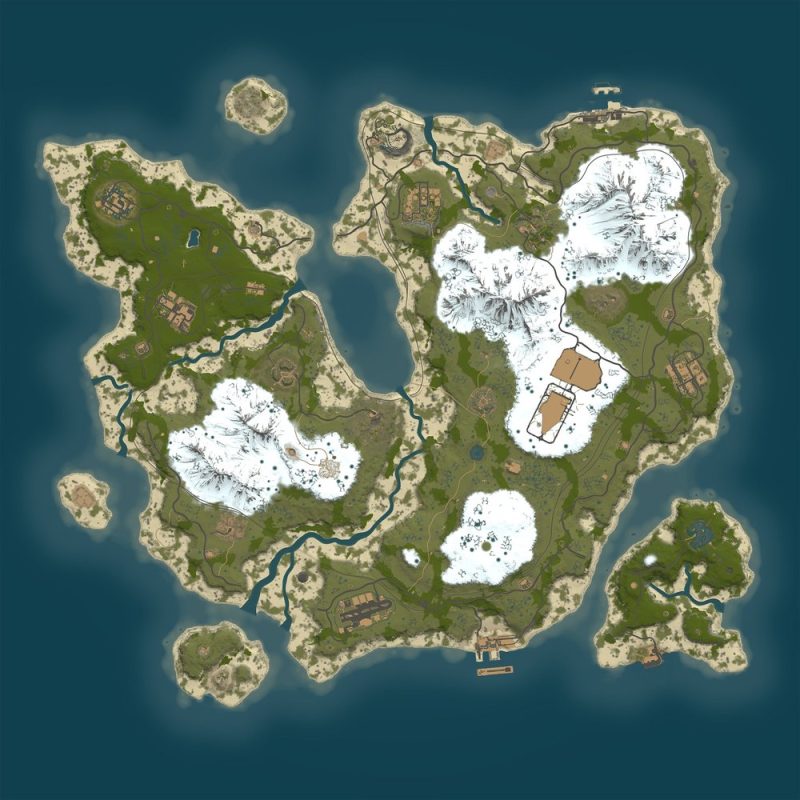 Rust 奇迹岛地图 Wonder Island · 4500 尺寸 · 15 处自定义建家点-Biu腐蚀网
