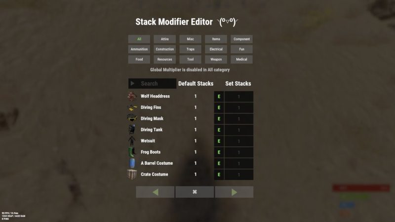 Rust 堆叠修正器 Stack Modifier · 枪械/配件/皮肤/液体全都能叠 · 高性能带 GUI-Biu腐蚀网